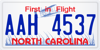 NC license plate AAH4537