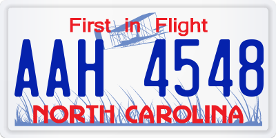 NC license plate AAH4548