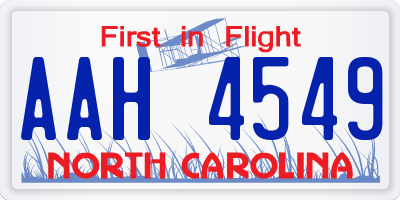 NC license plate AAH4549