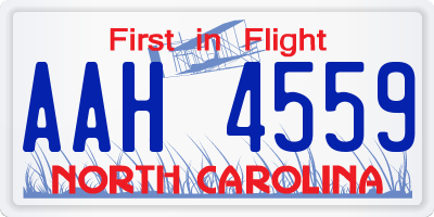 NC license plate AAH4559