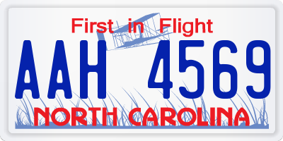NC license plate AAH4569