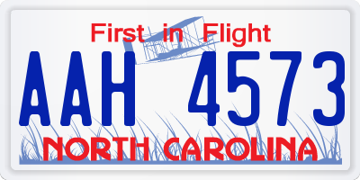 NC license plate AAH4573