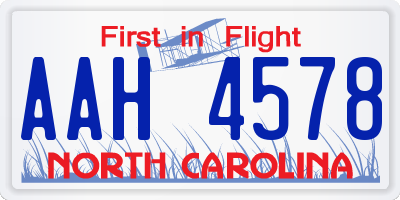 NC license plate AAH4578