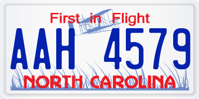 NC license plate AAH4579