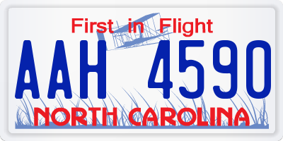 NC license plate AAH4590
