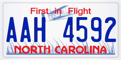 NC license plate AAH4592