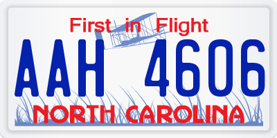 NC license plate AAH4606