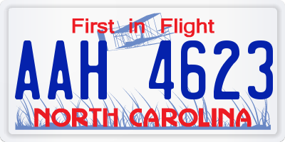 NC license plate AAH4623