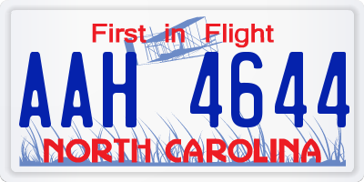NC license plate AAH4644