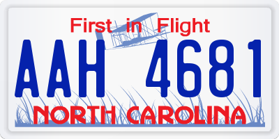 NC license plate AAH4681