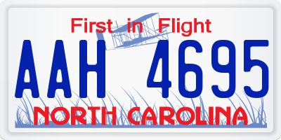 NC license plate AAH4695