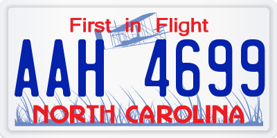 NC license plate AAH4699
