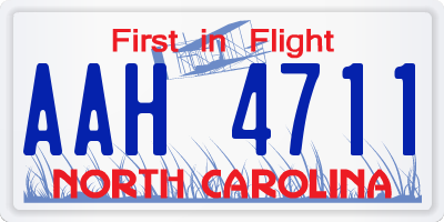 NC license plate AAH4711