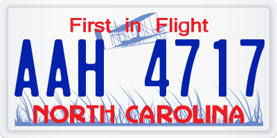 NC license plate AAH4717