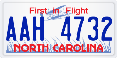 NC license plate AAH4732