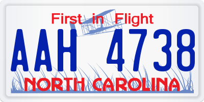 NC license plate AAH4738