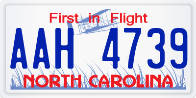 NC license plate AAH4739