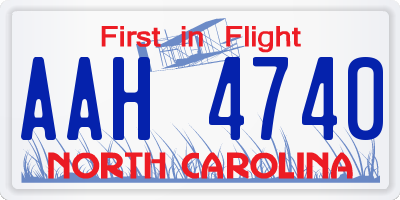 NC license plate AAH4740
