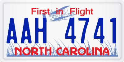 NC license plate AAH4741