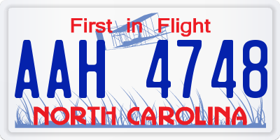 NC license plate AAH4748