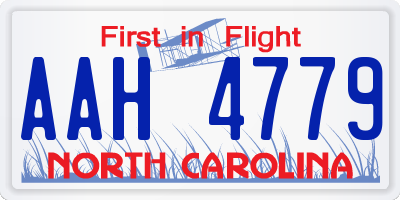 NC license plate AAH4779