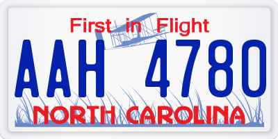 NC license plate AAH4780