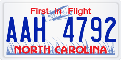 NC license plate AAH4792