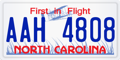 NC license plate AAH4808