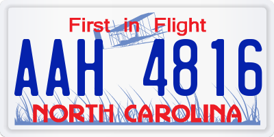 NC license plate AAH4816