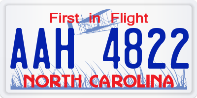 NC license plate AAH4822