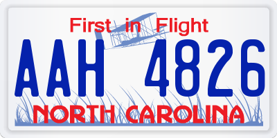 NC license plate AAH4826