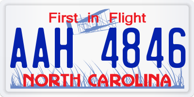 NC license plate AAH4846