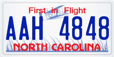 NC license plate AAH4848