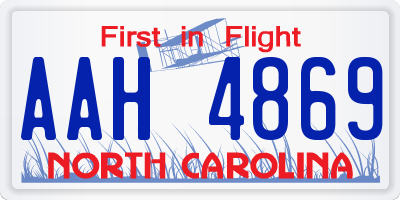 NC license plate AAH4869