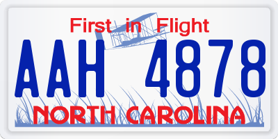 NC license plate AAH4878