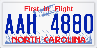 NC license plate AAH4880