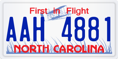 NC license plate AAH4881