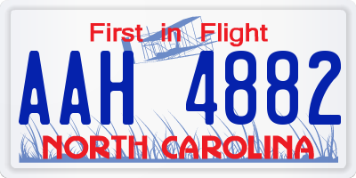 NC license plate AAH4882
