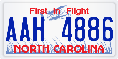 NC license plate AAH4886