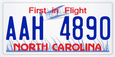 NC license plate AAH4890