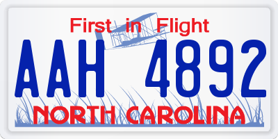 NC license plate AAH4892
