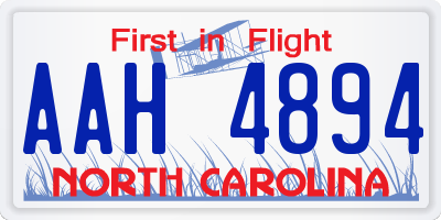 NC license plate AAH4894