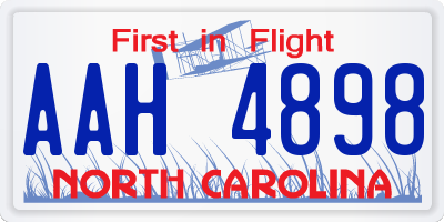 NC license plate AAH4898
