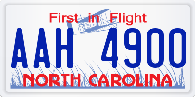 NC license plate AAH4900