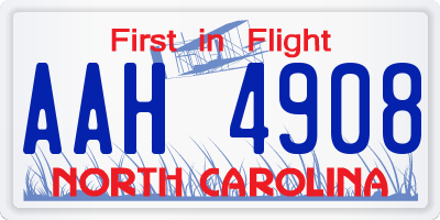 NC license plate AAH4908