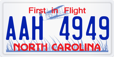 NC license plate AAH4949
