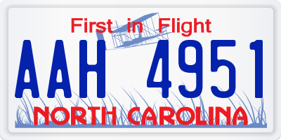 NC license plate AAH4951