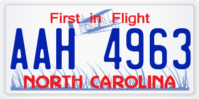 NC license plate AAH4963