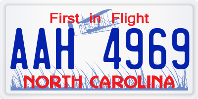 NC license plate AAH4969