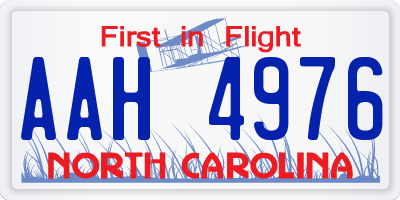 NC license plate AAH4976